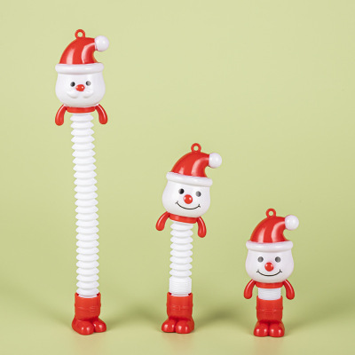 Santa Claus Decompression Luminous Extension Tube Snowman Pull Tube Variety of Shapes Luminous Stretch Tube Christmas Toys