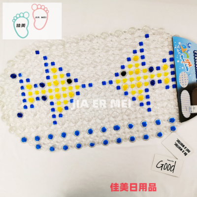 Water Beads Suction Cup Pad Cartoon Color Bathroom Mat Dots Beads Non-Slip Mat Oval Animal Foot Mat