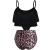 2022 European and American Black Double Flounced Strap Showing Chest Pad Swimsuit Women's Swimwear Swimsuit Factory Direct Sales