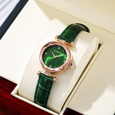 2022 New Green Belt Watch Simple Women's Watch Waterproof Quartz Watch Fashion Internet Celebrity Same Type Small Green Watch