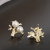 Yunyi Ornament Lucky Tree Stud Earrings Natural Freshwater Pearl Earrings Gold Plated Japanese and Korean Ornament Wholesale New