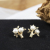 Yunyi Ornament Lucky Tree Stud Earrings Natural Freshwater Pearl Earrings Gold Plated Japanese and Korean Ornament Wholesale New