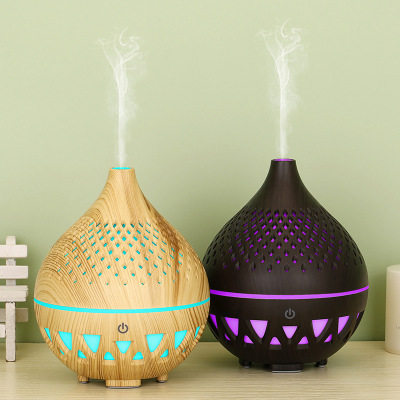 Mini Chestnut Ball Wood Grain Humidity Aromatherapy Machine Hollow Colorful Light Home Office Car Humidifier Aroma Diffuser