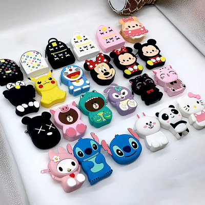 Mini Coin Purse Female Soft Silicone Coin Bag Earphone Bag Creative Cartoon Hand Holding Keychain Bag Can Stick Phone Case