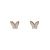 Sterling Silver Needle Japanese and Korean Simple Fairy Fresh Butterfly Studs Girl Quicksand Gold Powder Drip Glazed Retro Easy Matching Earrings