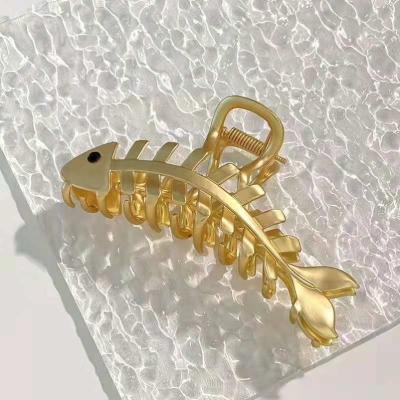 Shark Large Fishbone Cross Barrettes Summer Headdress Shark Clip Grip Hairpin Female Broken Hair