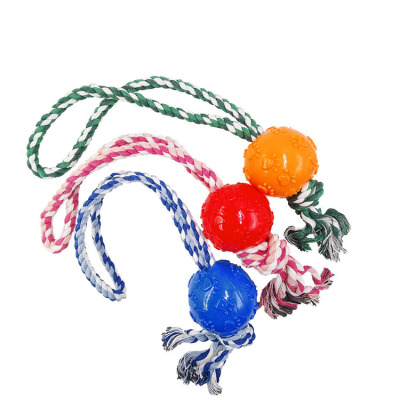 Dog TPR Rope Bite-Resistant Ball Pet Cotton Rope Dog Training Molar Puzzle Interaction Funny Toy Factory in Stock