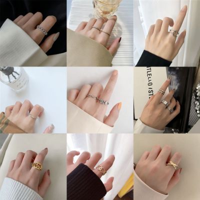 Japanese and Korean Fashion Personalized Ins Fashion Ring Female Special-Interest Design Light Luxury Cold Wind Index Finger Ring Cuff Bracelet