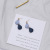 Korean Style New Retro Blue Color Earrings Simple Artistic Personality Trendy Flower Geometric Ear Studs Earrings