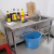 Thickened Stainless Steel Sink with Platform Washing Basin Commercial Kitchen Sink with Console Bracket Dishwashing Sink