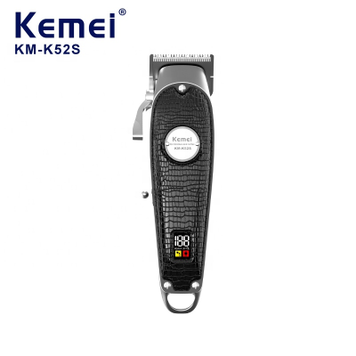 Cross-Border Factory Direct Supply Professional USB LCDBlack Komei Km-52sHigh-Speed Charging Cordless Power Hair Clipper
