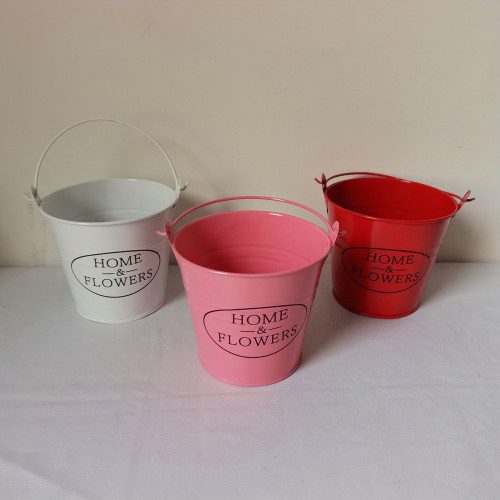 spot supply candy color printing loge iron bucket succulent potted flower iron bucket simulation plant metal flowerpot