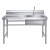 Thickened Stainless Steel Sink with Platform Washing Basin Commercial Kitchen Sink with Console Bracket Dishwashing Sink