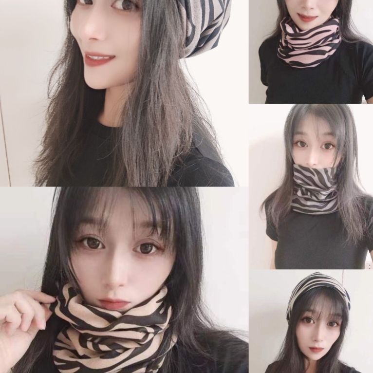 围脖女士脖颈套春秋薄款百搭护颈椎脖套秋冬季保暖面罩帽子月子帽