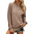 2022 Autumn and Winter New Pure Color Women's Top European and American Foreign Trade Cross-Border Loose round Neck Pullover Cable-Knit Sweater Women