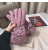 down Cotton Gloves Winter Women's Fleece-Lined Thickened Waterproof Warm Windproof Cycling Cold Driving Bow Touch Screen