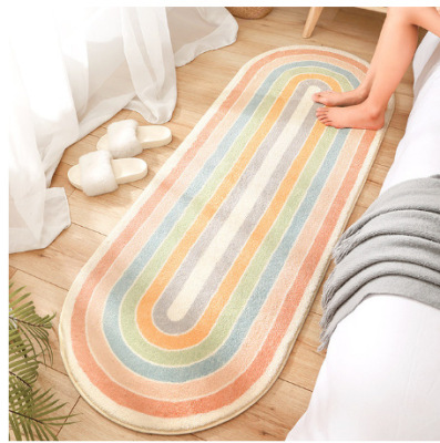 Thickened Cashmere-like Oval Carpet Living Room Bedroom Bedside Coffee Table Wool Floor Mat Ins Cross-Border One Piece Dropshipping