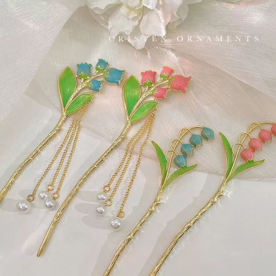 Factory Direct Sales Retro Oil Dripping Lady Hairpin
