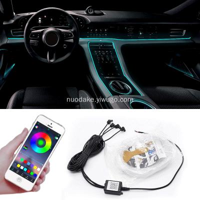New Car Car Atmosphere Light USB Interior Modification App64 Color Changing Colorful Wireless Voice Control Car Atmosphere Light
