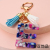 Fashion European and American Style 26 English Letters Keychain Transparent Acrylic Crystal Tassel Pendant Bag Hanging Ornament