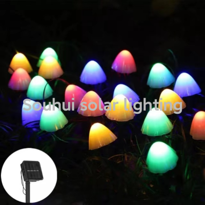 Outdoor LED Solar Cutting Mushroom Lamp Solar Mushroom Lamp Starry Garden Decoration Solar-Powered String Lights