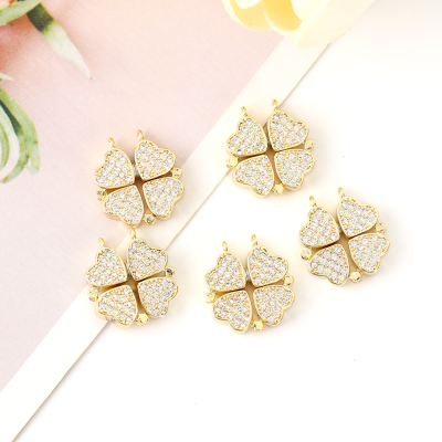 Factory Direct Sales Korean Style Four-Leaf Clover Pendant Douyin Online Influencer Live Streaming on Kwai Supply Fashion Trendy Exquisite Pendant