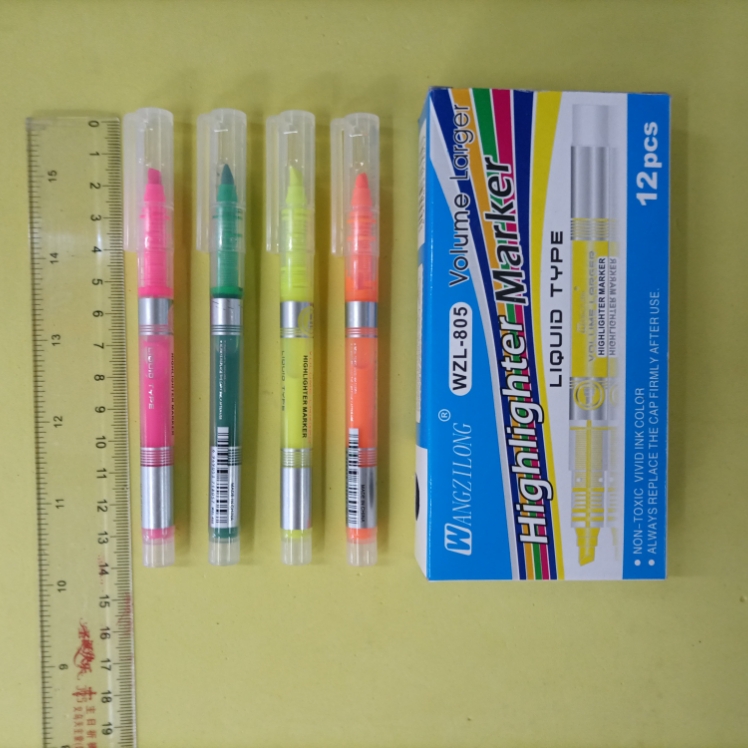 WZL一805直液式12支彩合荧光笔