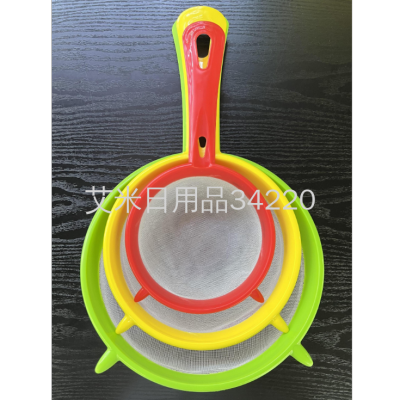 KJ-8807/8808/8809 Tea Strainer Small Goldfish Strainer Filter Flour Sifter Long Handle Bird's Nest Sieve