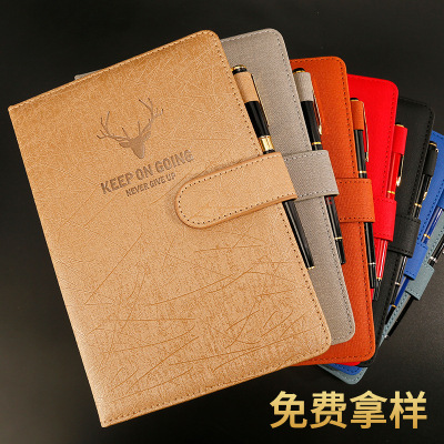 Wholesale A5 Business Notebook Office Supplies Work Notepad Buckle High-End Conference Record Book Customization