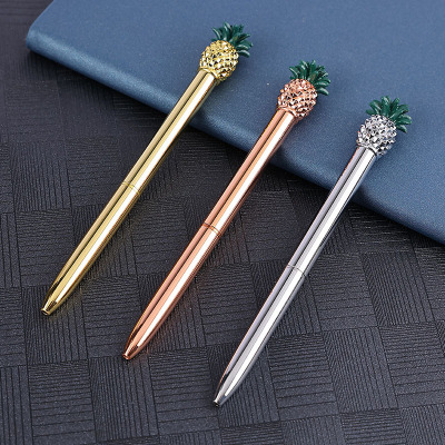 Pineapple Ballpoint Pen Pen Gel Pen Business Gift Metal Roller Pen Printing Advertising Hotel Metal Pineapple Pen