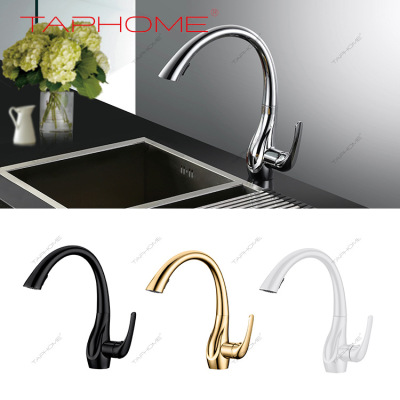 Kitchen Faucet Pull-out Faucet Black Hot and Cold Washing Basin Faucet Cross-Border Foreign Trade Manufacturer