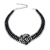 [Qiaojiu Small Wholesale] Classic Style Black Crystal Camellia Necklace Crystal Flowers Necklace Does Not Fade