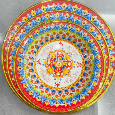Aa88361 Bohemian Ethnic Style Household Tableware Ceramic Plate Dish Soup Plate Fruit Plate Salad Dish