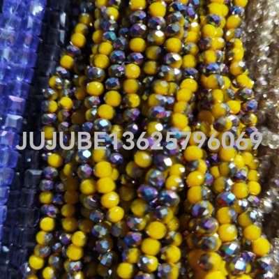 Crystal ornament accessories factory， round cake plated, gold plated, silver plated, colorful, blue light, purple light