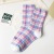 Socks INS New Socks  Women's Fresh Plaid Cotton Women's Female Middle Tube Socks  All-Match and Sweet Long Socks  College Trendy 