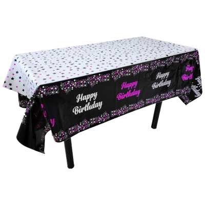 Factory direct sales of black rose red plastic aluminum foil tablecloth for new year or graduation season