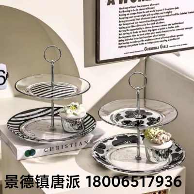 Glass String Disk Cake Pan Dish Candy Box Tuck Box Bread Plate Nut Plate Storage Box Pastry Plate Melon Seeds Plate