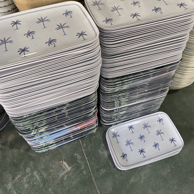 Factory Direct Sales Melamine Tableware Melamine Stock Plate Bowl Tray Tureen Large Quantity with Favorable Price
