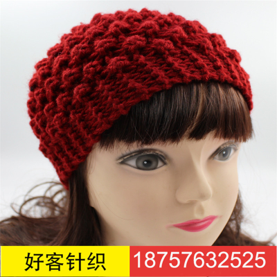 Winter Outdoor Warm Keeping Sports Knitted Elastic Windproof Forehead Protection Broken Hair Wool Hair Band Headgear