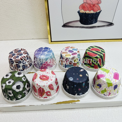 Color Printing Roll Mouth Cup Cake Cup Cake Paper Coated Cup Cake Curling Cup High Temperature Resistant Cup Cake Cup