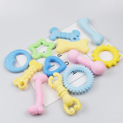 Factory Customized Scented TPR Foam Pet Toy Bone Small Dog Dog Molar Cleaning Tooth Bite Ring Toy