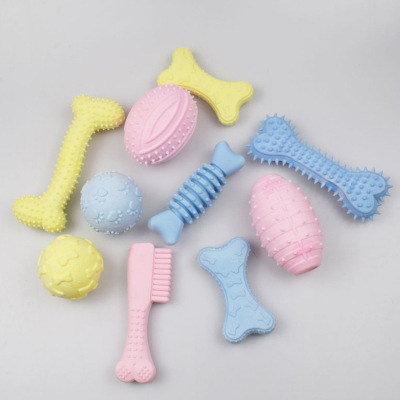 New Dog Molar Tooth Cleaning Toy TPR Milk Flavor Foaming Bone Pet Toy Ball Factory Wholesale Customization