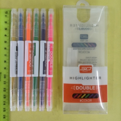 1023 6 PVC Double-Headed Color Fluorescent Pen