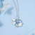 S925 Sterling Silver Starry Glass Necklace for Women Ins Light Luxury Minority Design Heart-Shaped Pendant Moonstone Clavicle Chain