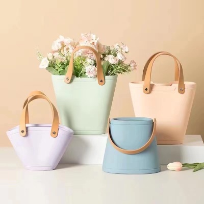 Vintage Forest Pastoral Handbag Flower Basket Ceramic Flowerpot Decoration Creative Flower Arrangement Hydroponic Flower Pot Home Decoration