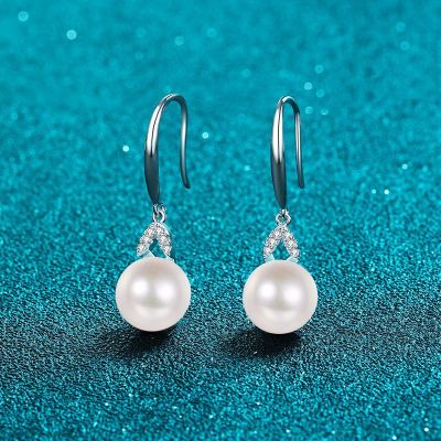 Xdy925 Sterling Silver Eardrops Women's Online Same Style Source Direct Supply Flawless Freshwater Pearl Moissanite Earrings