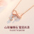 S925 Sterling Silver Heart-Shaped Crystal Clear Opal Necklace Female Light Luxury Minority Lover Knot Bow Pendant Clavicle Set Chain
