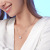 Junli Silver Star Point S925 Silver Necklace Women's Niche Design Simple Low-Key XINGX round Cake Clavicle Chain Pendant