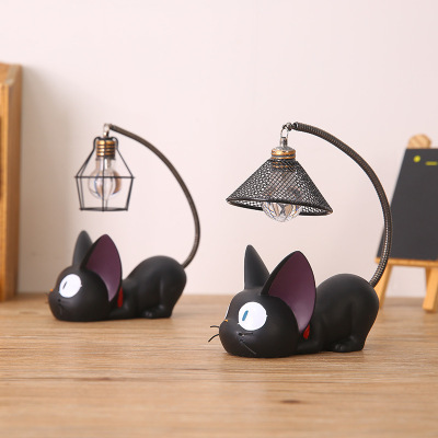 Magic Jiji Cat Nightlight Decoration Creative Resin Crafts Home Decorations Students' Birthday Present