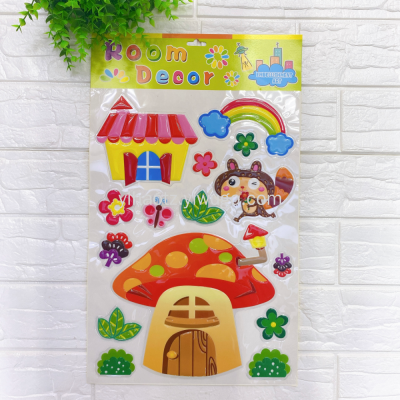 Children's Cartoon Concave-Convex Three-Dimensional Decoration Wall Stickers Living Room Bedroom Room Stickers